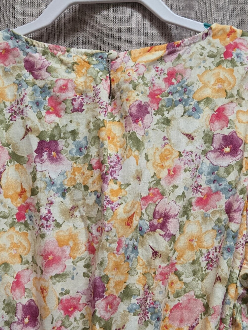 Women's Floral Maxi Dress with Tie Waist - Pastel Multi - Picture 4 of 6